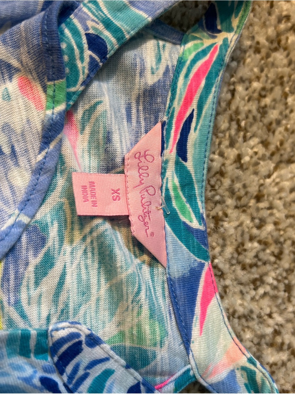 Lilly Pulitzer Blue Multicolor Tropical Print Sleeveless Shift Dress NEVER WORN - Picture 3 of 3